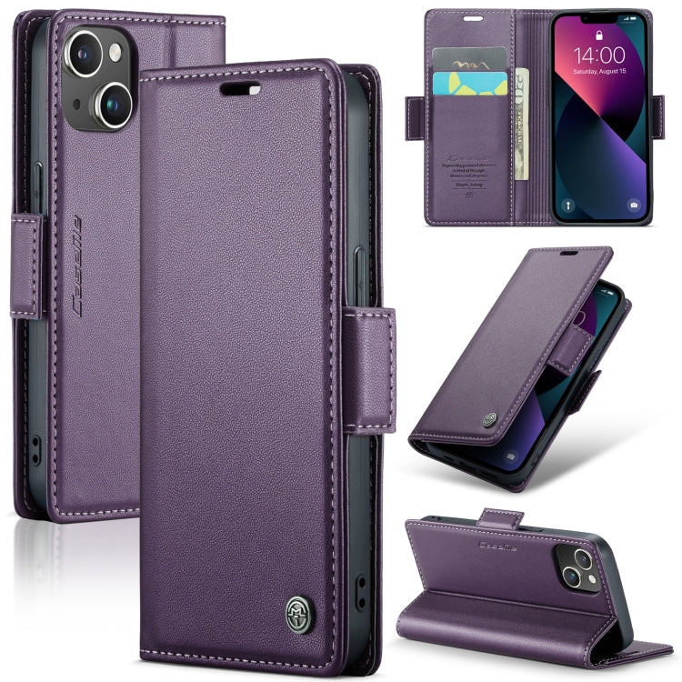 Custodia per telefono in pelle antifurto RFID CaseMe 023 con fibbia a farfalla, For iPhone 13, For iPhone 13 mini, For iPhone 13 Pro, For iPhone 13 Pro Max