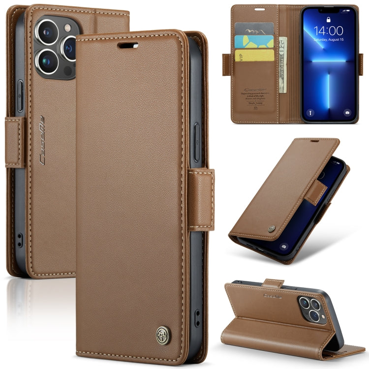 Custodia per telefono in pelle antifurto RFID CaseMe 023 con fibbia a farfalla, For iPhone 13, For iPhone 13 mini, For iPhone 13 Pro, For iPhone 13 Pro Max