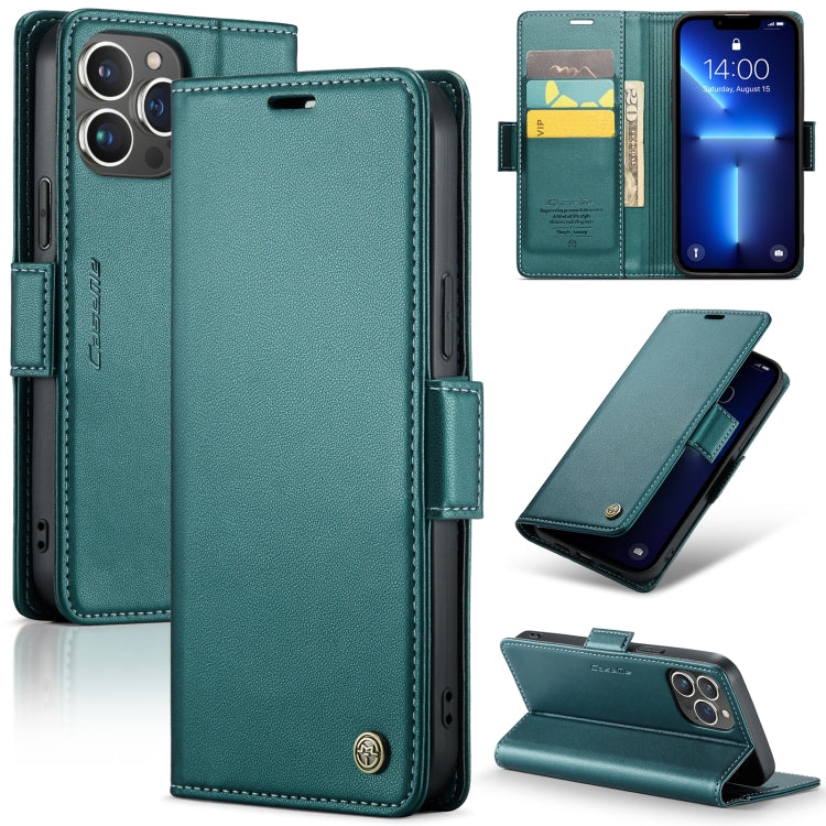 Custodia per telefono in pelle antifurto RFID CaseMe 023 con fibbia a farfalla, For iPhone 13, For iPhone 13 mini, For iPhone 13 Pro, For iPhone 13 Pro Max