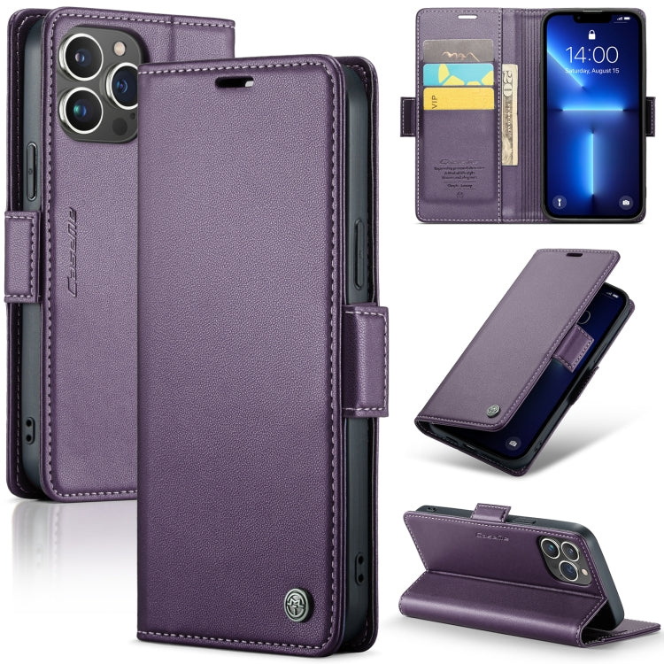 Custodia per telefono in pelle antifurto RFID CaseMe 023 con fibbia a farfalla, For iPhone 13, For iPhone 13 mini, For iPhone 13 Pro, For iPhone 13 Pro Max