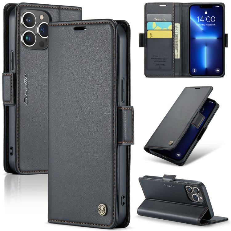 Custodia per telefono in pelle antifurto RFID CaseMe 023 con fibbia a farfalla, For iPhone 13, For iPhone 13 mini, For iPhone 13 Pro, For iPhone 13 Pro Max