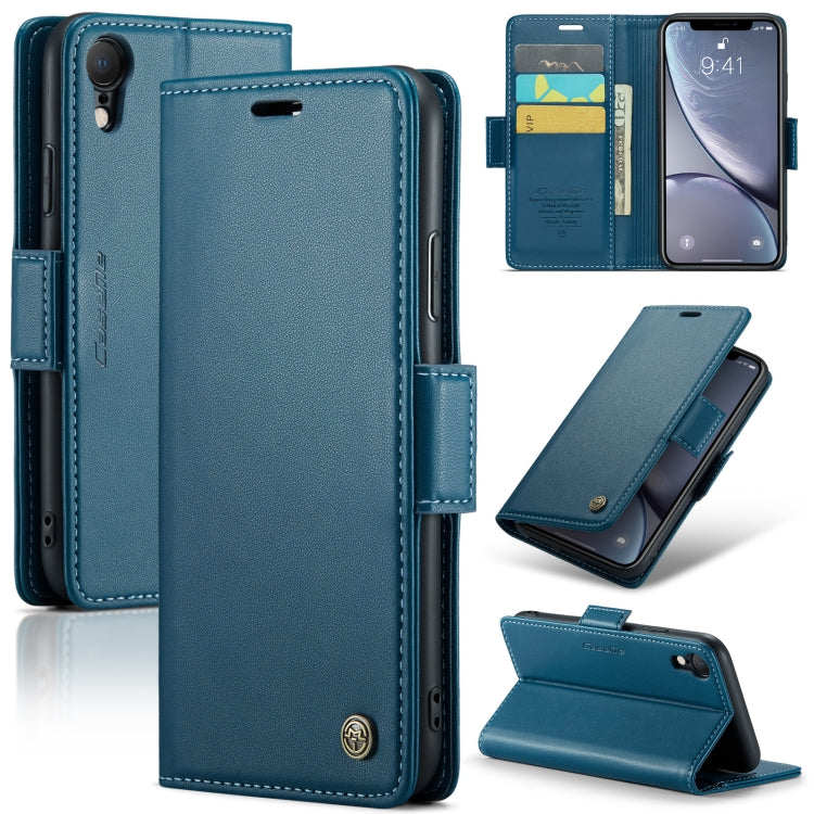 Custodia per telefono in pelle antifurto RFID CaseMe 023 con fibbia a farfalla, For iPhone XR, For iPhone SE 2022/SE 2020/6/7/8, For iPhone 6 Plus/7 Plus/8 Plus