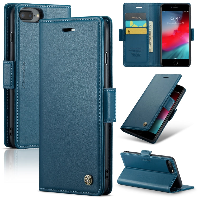Custodia per telefono in pelle antifurto RFID CaseMe 023 con fibbia a farfalla, For iPhone XR, For iPhone SE 2022/SE 2020/6/7/8, For iPhone 6 Plus/7 Plus/8 Plus