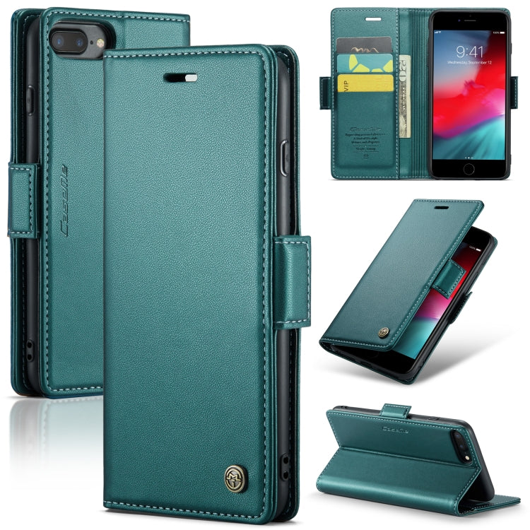 Custodia per telefono in pelle antifurto RFID CaseMe 023 con fibbia a farfalla, For iPhone XR, For iPhone SE 2022/SE 2020/6/7/8, For iPhone 6 Plus/7 Plus/8 Plus