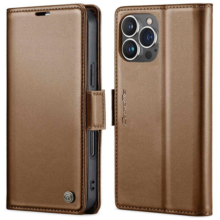 Custodia per telefono in pelle antifurto RFID CaseMe 023 con fibbia a farfalla, For iPhone 14, For iPhone 15 Pro Max, For iPhone 14 Plus, For iPhone 15 Pro