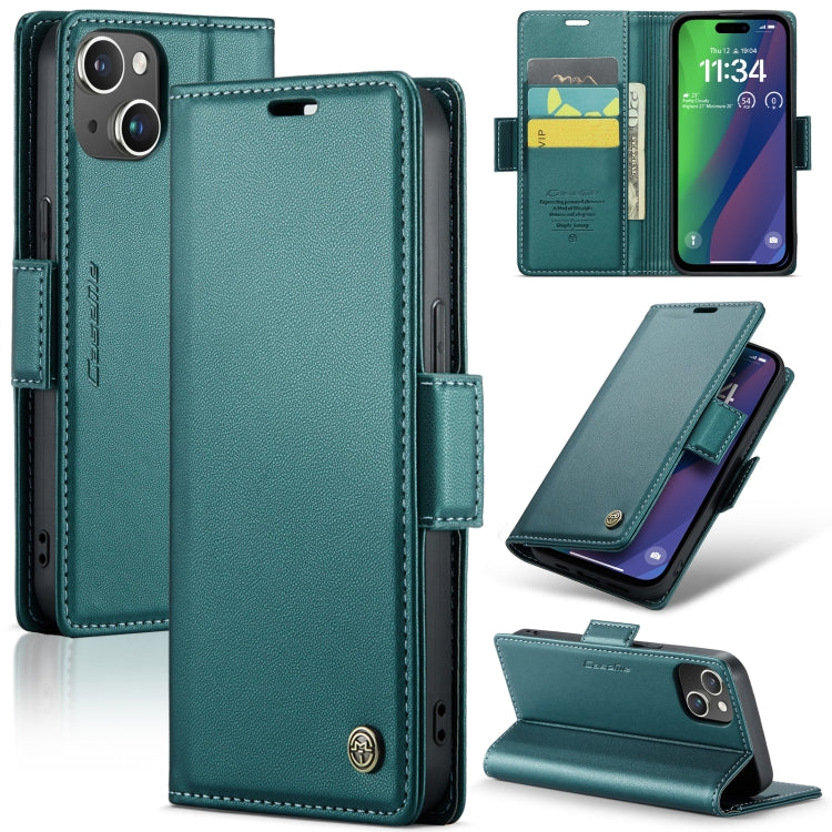 Custodia per telefono in pelle antifurto RFID CaseMe 023 con fibbia a farfalla, For iPhone 14 Pro, For iPhone 15 Plus, For iPhone 14 Pro Max, For iPhone 15