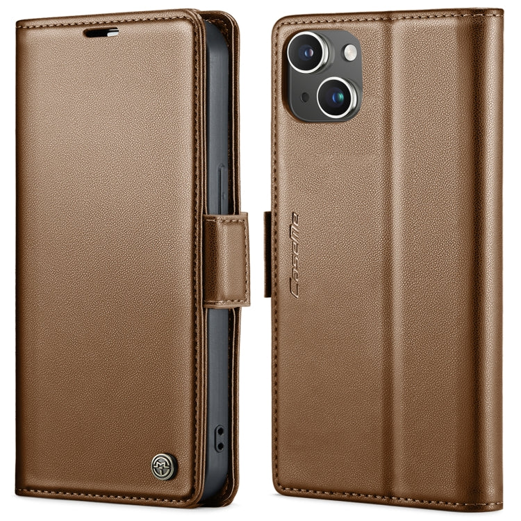 Custodia per telefono in pelle antifurto RFID CaseMe 023 con fibbia a farfalla, For iPhone 14 Pro, For iPhone 15 Plus, For iPhone 14 Pro Max, For iPhone 15