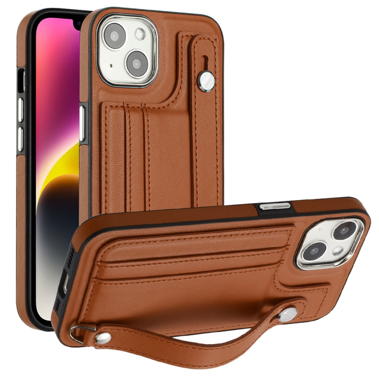 Custodia per telefono in pelle antiurto con cinturino da polso, For iPhone 13, For iPhone 13 Pro, For iPhone 13 Pro Max, For iPhone 12 / 12 Pro