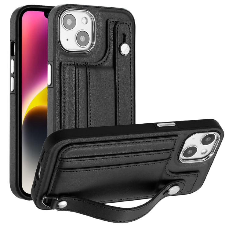 Custodia per telefono in pelle antiurto con cinturino da polso, For iPhone 13, For iPhone 13 Pro, For iPhone 13 Pro Max, For iPhone 12 / 12 Pro