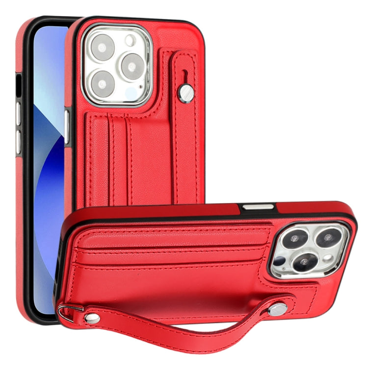 Custodia per telefono in pelle antiurto con cinturino da polso, For iPhone 13, For iPhone 13 Pro, For iPhone 13 Pro Max, For iPhone 12 / 12 Pro