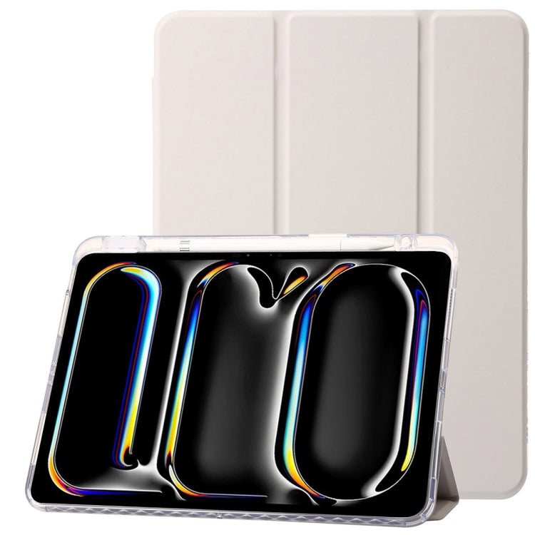 Custodia per tablet in pelle a 3 pieghe in acrilico trasparente, For iPad 10th Gen 10.9 2022, For iPad Air 11 2025 / 2024, For iPad Air 13 2025 / 2024