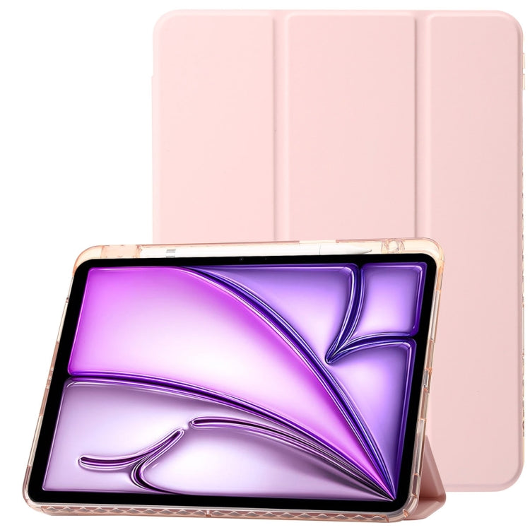 Custodia per tablet in pelle a 3 pieghe in acrilico trasparente, For iPad 10th Gen 10.9 2022, For iPad Air 11 2025 / 2024, For iPad Air 13 2025 / 2024