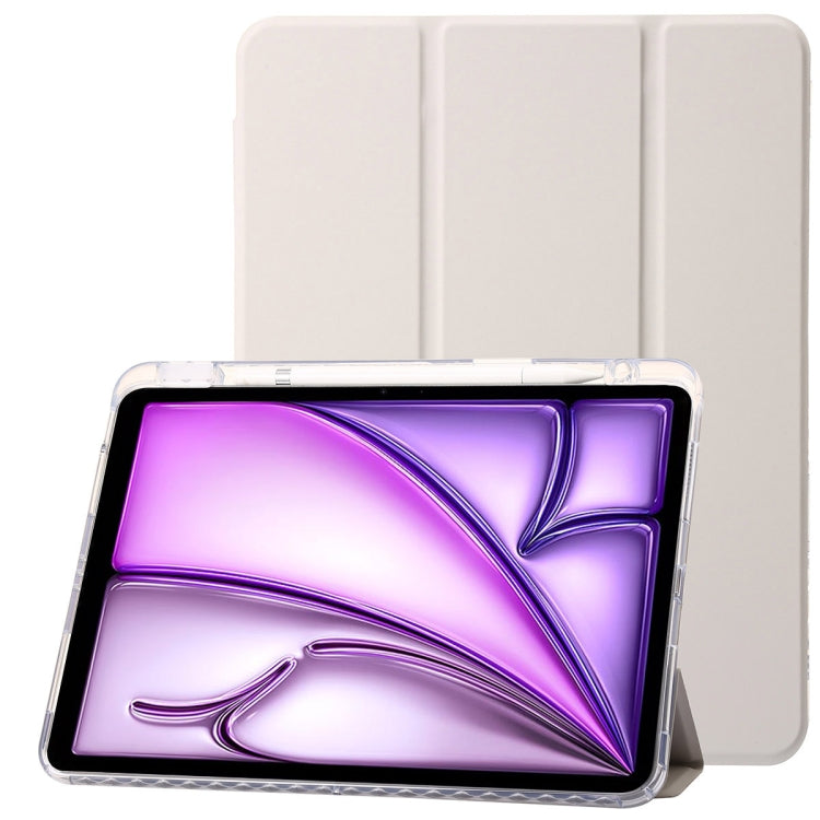 Custodia per tablet in pelle a 3 pieghe in acrilico trasparente, For iPad 10th Gen 10.9 2022, For iPad Air 11 2025 / 2024, For iPad Air 13 2025 / 2024