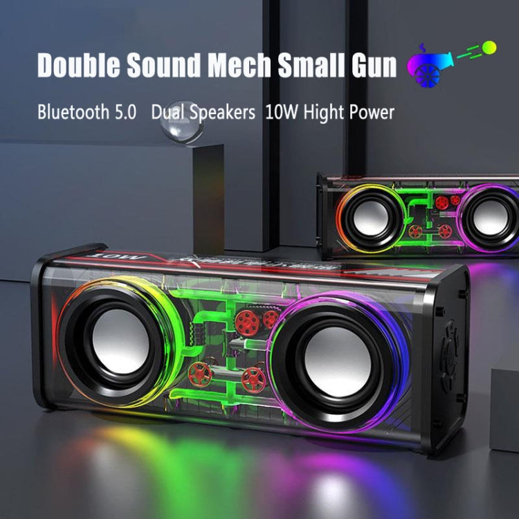 Altoparlante Bluetooth wireless con subwoofer TWS meccanico trasparente V8, V8