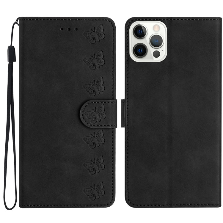 Custodia per telefono in pelle goffrata con sette farfalle, For iPhone 16, For iPhone 15 Pro Max, For iPhone 15 Pro, For iPhone 15 Plus
