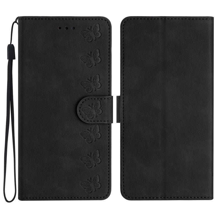 Custodia per telefono in pelle goffrata con sette farfalle, For iPhone 16, For iPhone 15 Pro Max, For iPhone 15 Pro, For iPhone 15 Plus
