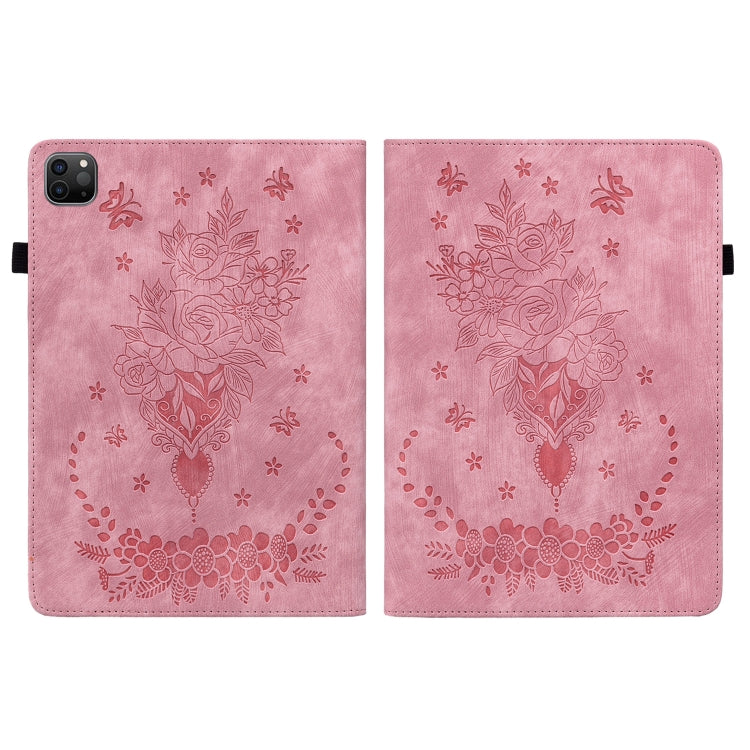 Custodia Smart Tablet in pelle goffrata farfalla rosa, For iPad Pro 11 2021 / Air 4 2020, For iPad mini 5 / 4 / 3 / 2 / 1, For iPad 9.7 2018 / 2017 / Air / Air 2
