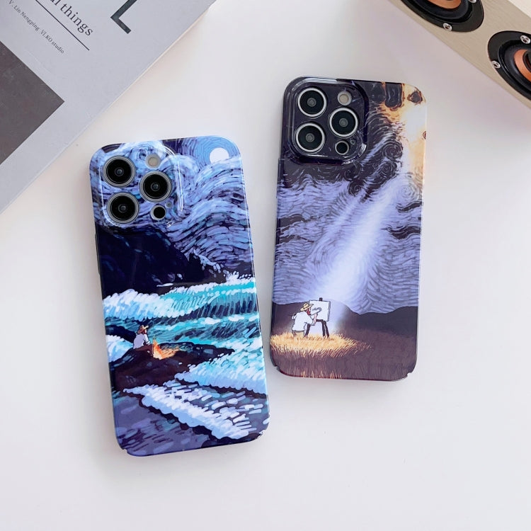 Cassa del telefono del PC del modello della pittura a olio del foro preciso, For iPhone 8 Plus / 7 Plus, For iPhone X / XS, For iPhone XS Max, For iPhone XR