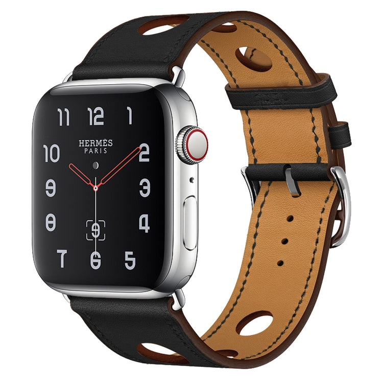 Cinturino di ricambio per cinturino in pelle a tre fori, For Apple Watch Series 8&7 41mm / SE 2&6&SE&5&4 40mm / 3&2&1 38mm, For Apple Watch Series 7 45mm / 6 & SE & 5 & 4 44mm / 3 & 2 & 1 42mm