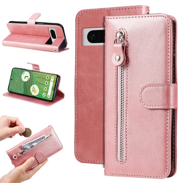 Custodia per telefono in pelle con cerniera in vitello alla moda, For Google Pixel 7