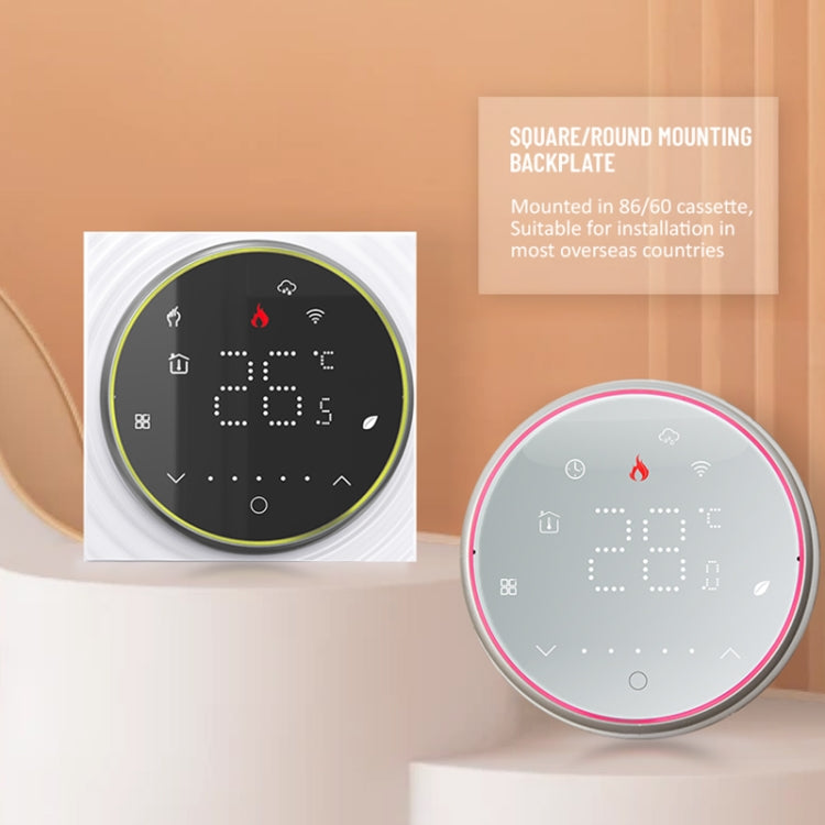BHT-6001GBLW 95-240 V CA 16 A Termostato rotondo intelligente Riscaldamento elettrico Termostato LED, With WiFi, Without WiFi