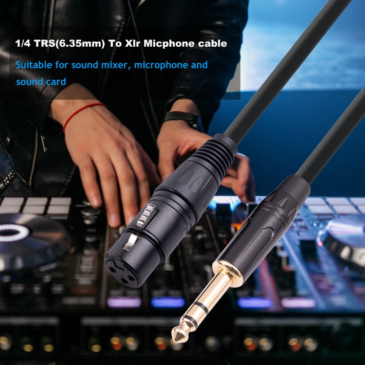 Cavo per microfono da 6,35 mm 1/4 TRS maschio a XLR femmina a 3 pin, 1m, 1.8m, 3m, 5m, 10m