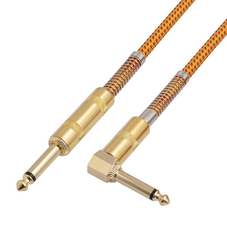 TC048GFY Cavo audio da 6,35 mm maschio dritto a gomito per chitarra elettrica, lunghezza: 3 m, 3m M to M Elbow