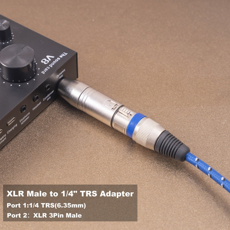 LZ1180 Adattatore da 6,35 mm 1/4 TRS maschio a XLR maschio a 3 pin, LZ1180