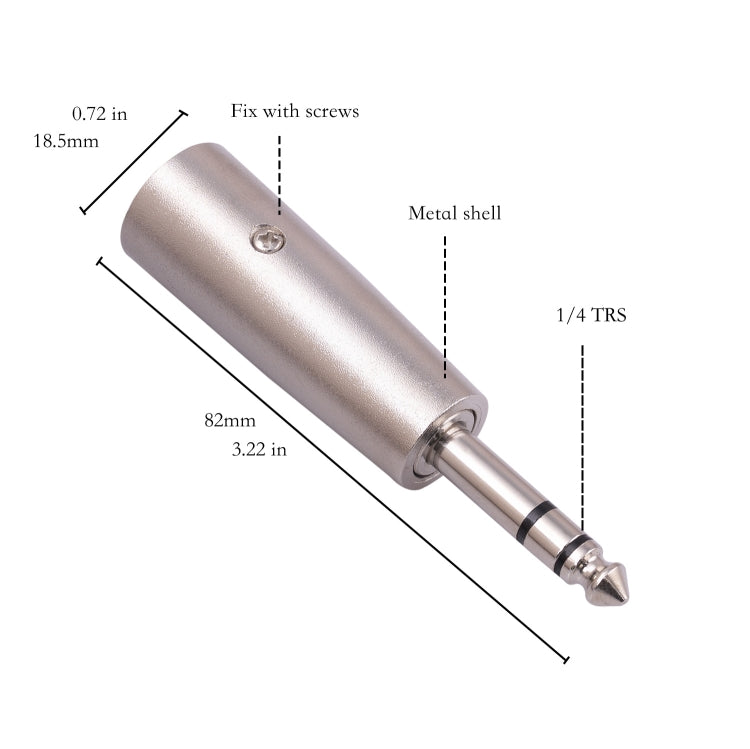 2206-1 Adattatore maschio da 6,35 mm 1/4 TRS a XLR a 3 pin maschio, 2206-1