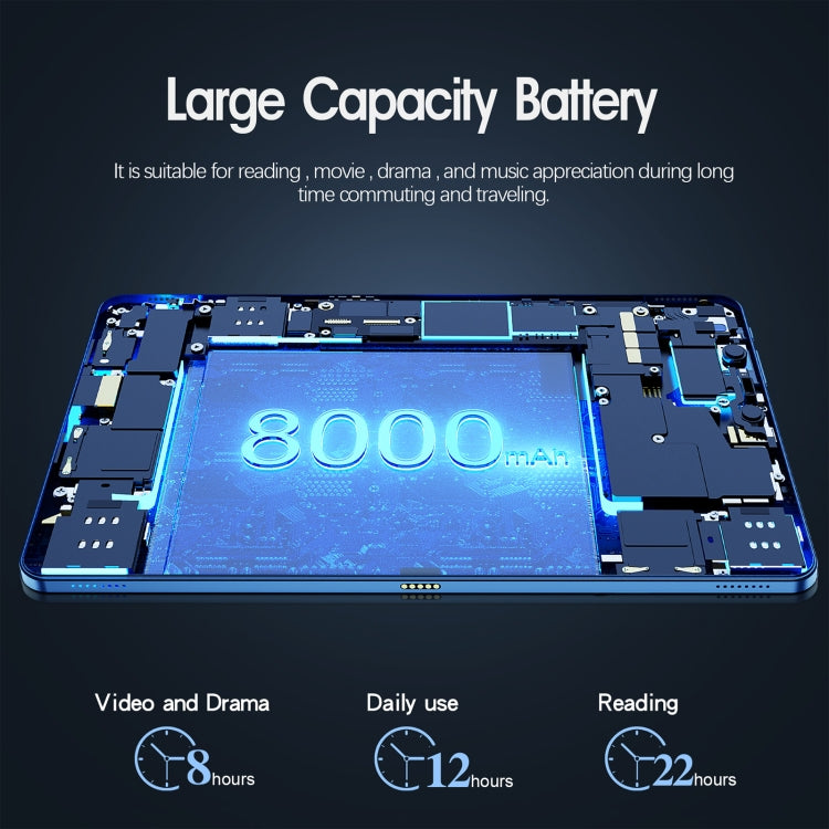 Tablet VASOUN M50 4G LTE, 10,4 pollici, CPU Octa Core Android 11 UNISOC T618, versione globale con Google Play, spina USA, M50, M50 16GB+256GB