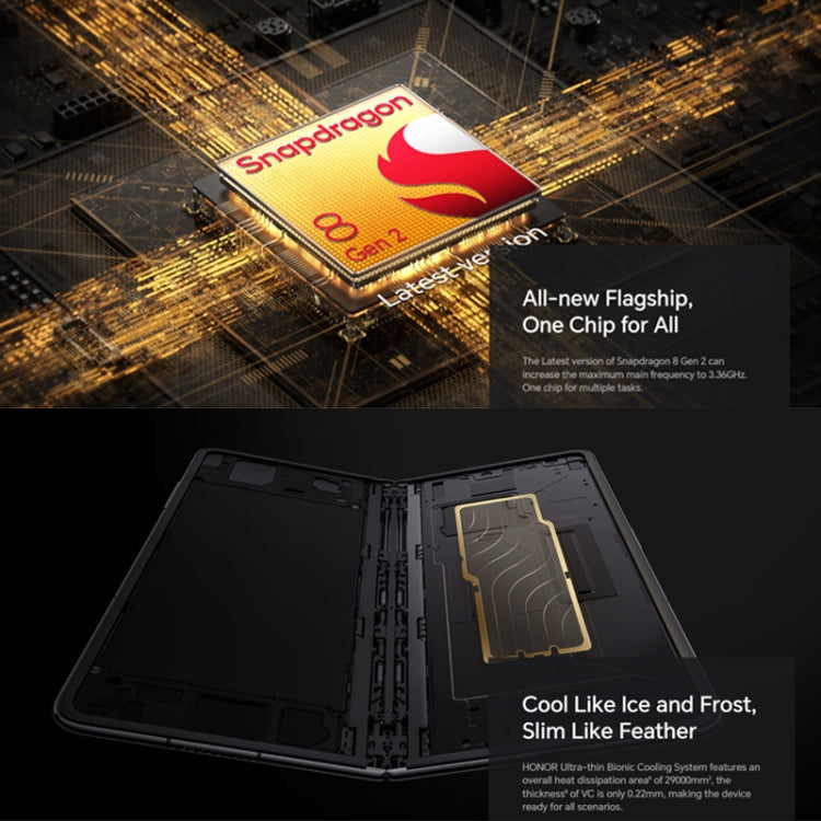 Honor Magic V2 5G, 7,92 pollici + 6,43 pollici MagicOS 7.2 Snapdragon 8 Gen2 Octa Core fino a 3,36 GHz, rete: 5G, OTG, non supporta Google Play, 16GB+256GB, 16GB+512GB