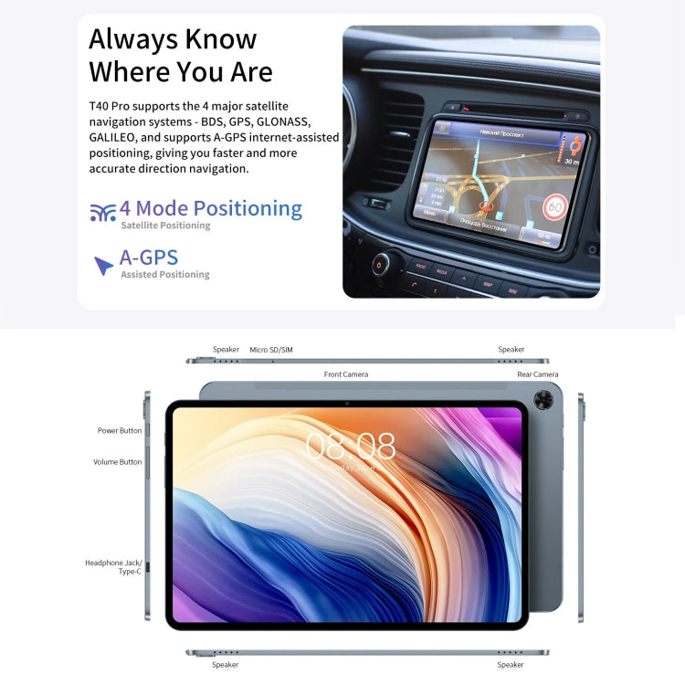 Teclast T40 Pro 2023 Tablet PC 10,4 pollici, Android 12 Unisoc T616 Octa Core, 4G LTE Dual SIM, T40 Pro 2023