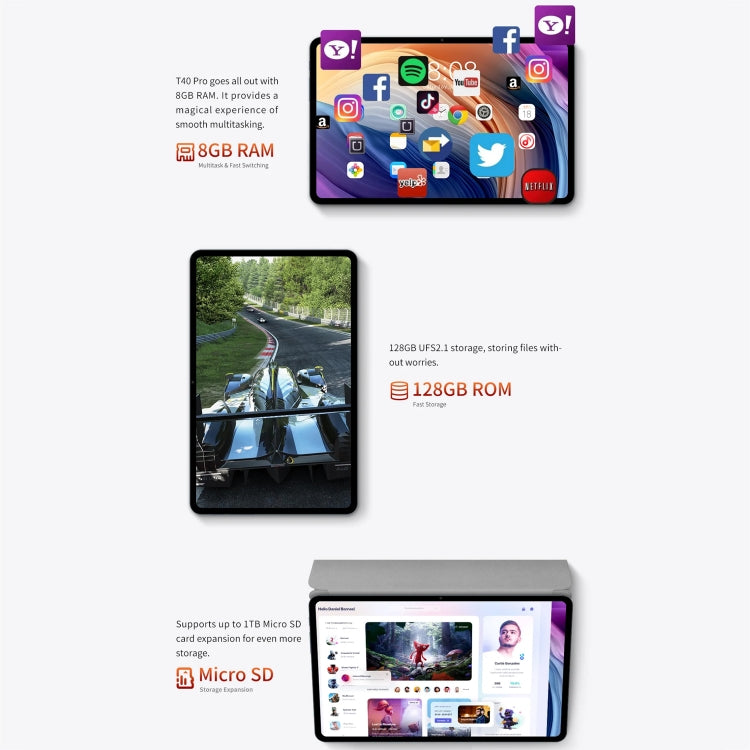 Teclast T40 Pro 2023 Tablet PC 10,4 pollici, Android 12 Unisoc T616 Octa Core, 4G LTE Dual SIM, T40 Pro 2023
