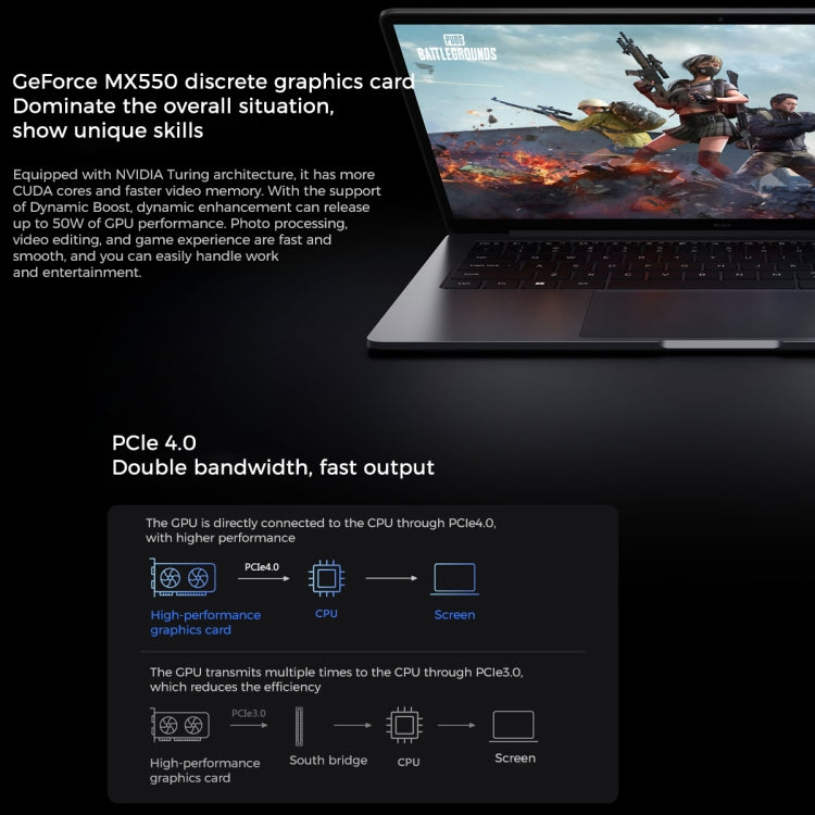 Laptop Xiaomi RedmiBook Pro da 14 pollici, versione cinese di Windows 11 Home, scheda grafica discreta Intel 12th Gen Core i7-12650H Deca Core MX550, i7-12650H MX550