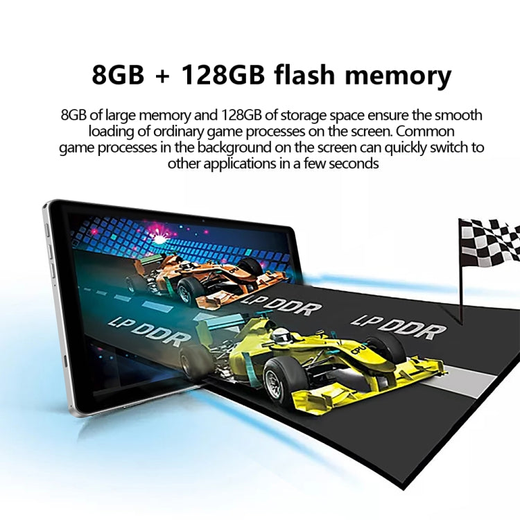 Tablet PC BDF P40 4G LTE da 10,1 pollici, Android 11 MTK6755 Octa Core, supporto Dual SIM, spina europea, 8GB+128GB