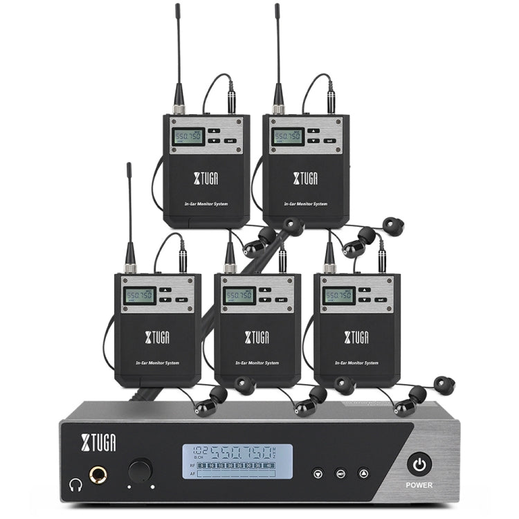 XTUGA IEM1100 Sistema di monitoraggio auricolare wireless professionale, 1 BodyPacks, 2 BodyPacks, 4 BodyPacks, 5 BodyPacks