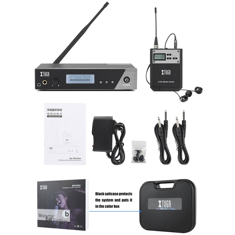 XTUGA IEM1100 Sistema di monitoraggio auricolare wireless professionale, 1 BodyPacks, 2 BodyPacks, 4 BodyPacks, 5 BodyPacks