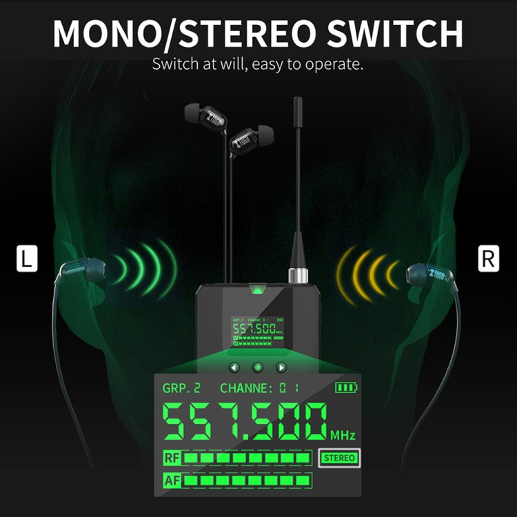 XTUGA SEM100 Sistema di monitoraggio auricolare wireless professionale, 1 BodyPacks, 2 BodyPacks