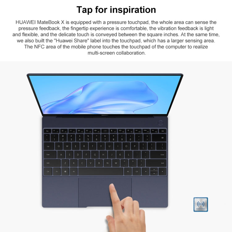 Laptop HUAWEI MateBook X, touch screen da 13 pollici Windows 11 Home versione cinese, grafica integrata Intel 11th Gen Core i7-1160G7, i7-1160G7 16GB+512GB