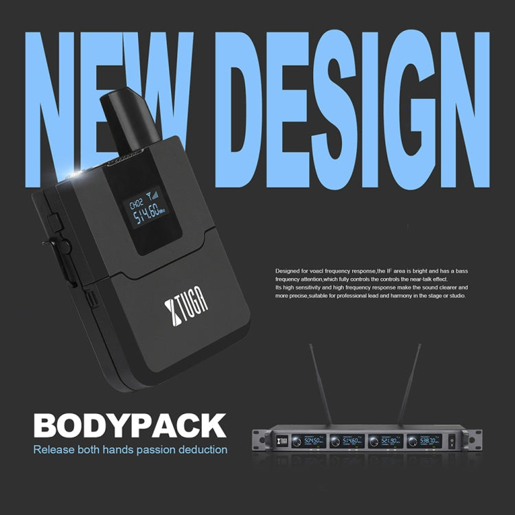 Sistema microfonico wireless XTUGA A140-B 4 Cuffie BodyPack Microfono lavalier, A140-B
