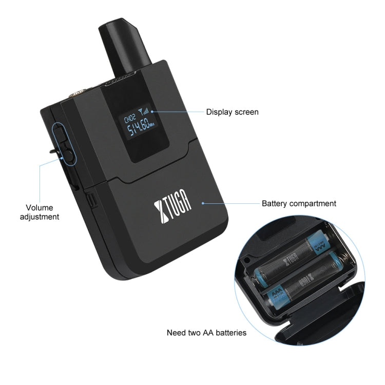 Sistema microfonico wireless XTUGA A140-B 4 Cuffie BodyPack Microfono lavalier, A140-B
