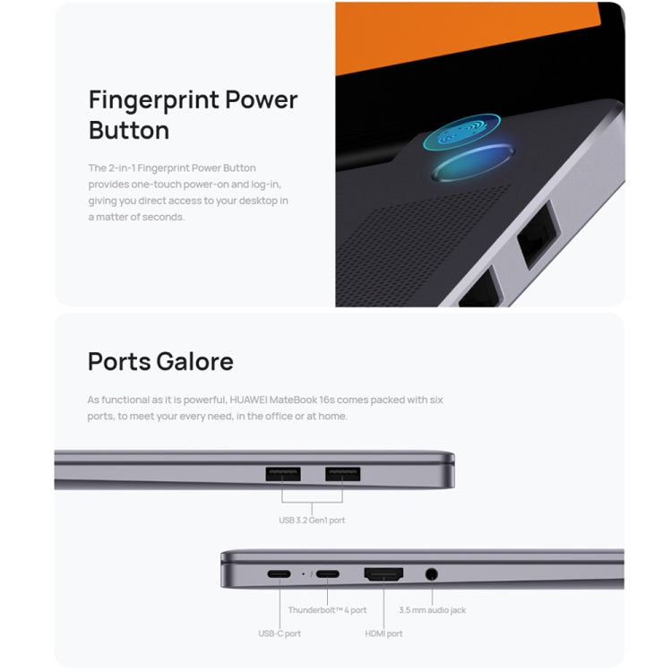 Laptop HUAWEI MateBook 16s, touch screen da 16 pollici Windows 11 Home versione cinese, grafica integrata Intel 12th Gen Core i9-12900H, i9-12900H 16GB+1TB