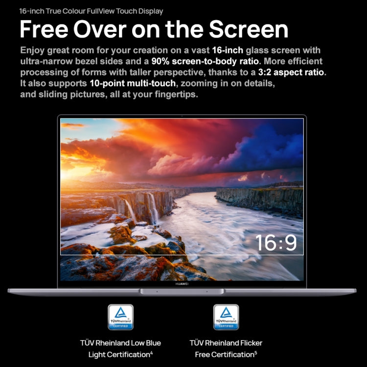Laptop HUAWEI MateBook 16s, touch screen da 16 pollici Windows 11 Home versione cinese, grafica integrata Intel 12th Gen Core i9-12900H, i9-12900H 16GB+1TB