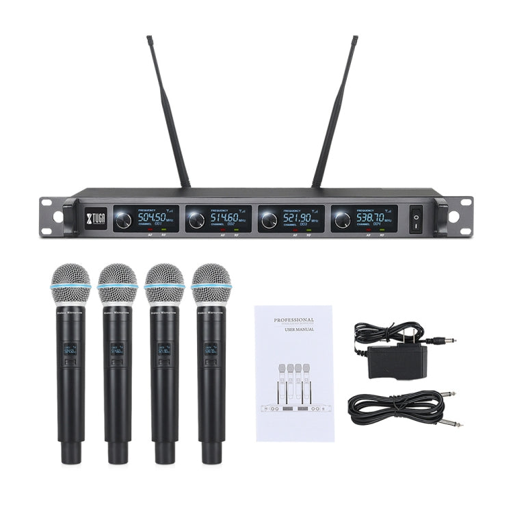 Sistema microfonico wireless XTUGA A140-H Microfono palmare UHF a 4 canali, A140-H