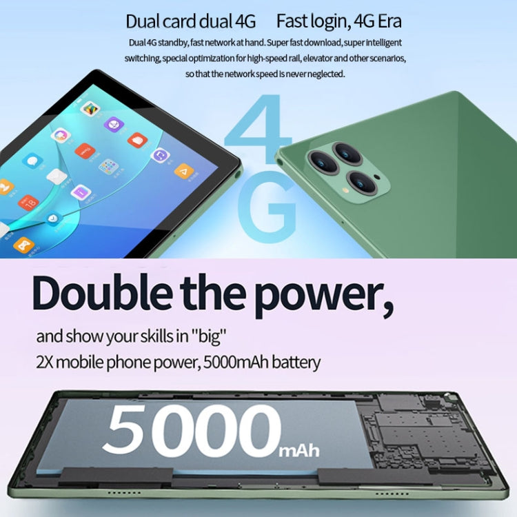 Tablet PC BDF P50 4G LTE da 10,1 pollici, Android 11 MTK6755 Octa Core, supporto Dual SIM, spina europea, 8GB+128GB
