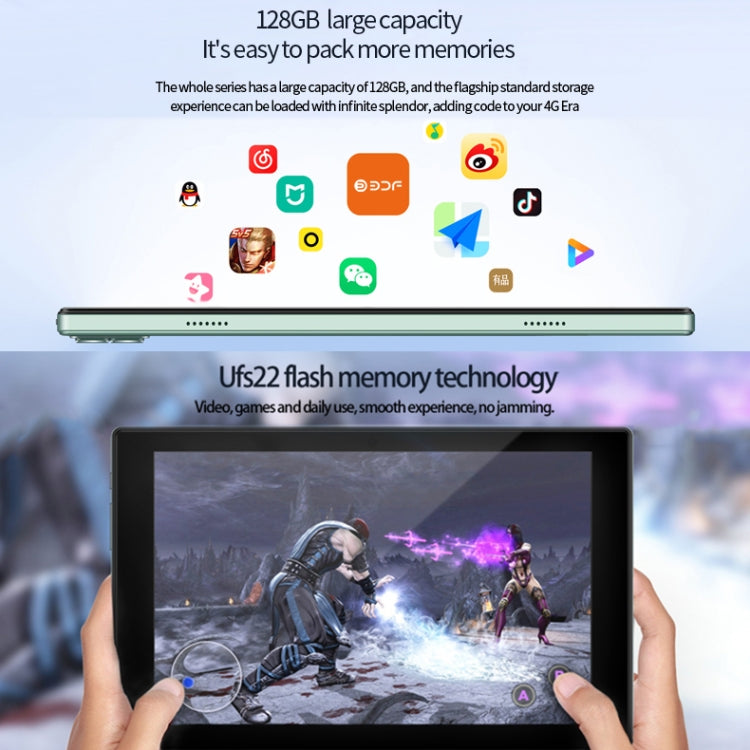 Tablet PC BDF P50 4G LTE da 10,1 pollici, Android 11 MTK6755 Octa Core, supporto Dual SIM, spina europea, 8GB+128GB