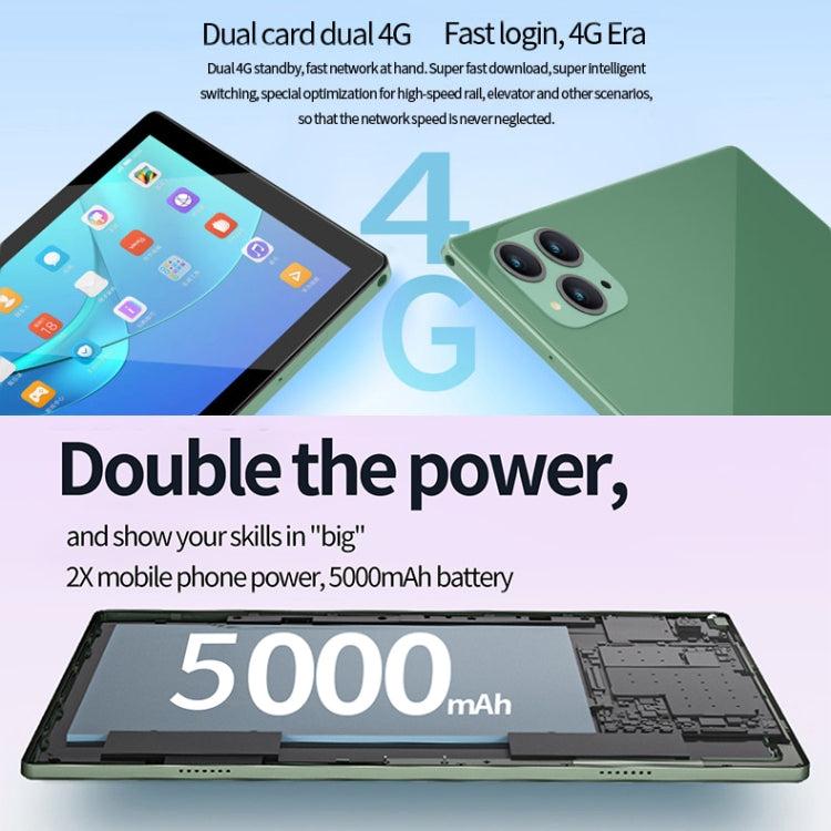 Tablet PC BDF P50 4G LTE da 10,1 pollici, Android 12 MTK6762 Octa Core, supporto Dual SIM, spina europea, 8GB+256GB