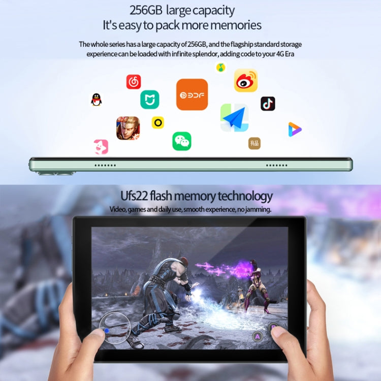 Tablet PC BDF P50 4G LTE da 10,1 pollici, Android 12 MTK6762 Octa Core, supporto Dual SIM, spina europea, 8GB+256GB