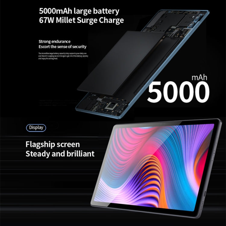 Tablet PC BDF P60 4G LTE da 10,1 pollici, Android 11 MTK6755 Octa Core, supporto Dual SIM, spina europea, 8GB+128GB