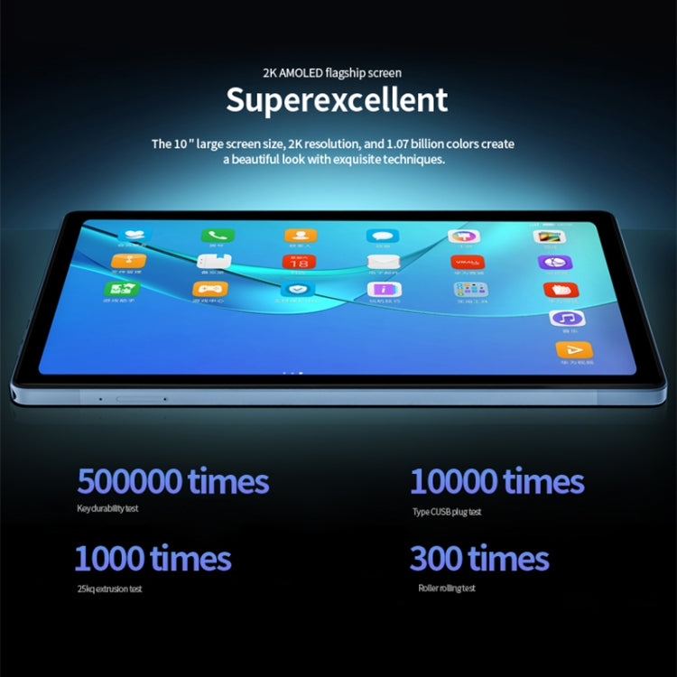Tablet PC BDF P60 4G LTE da 10,1 pollici, Android 11 MTK6755 Octa Core, supporto Dual SIM, spina europea, 8GB+128GB